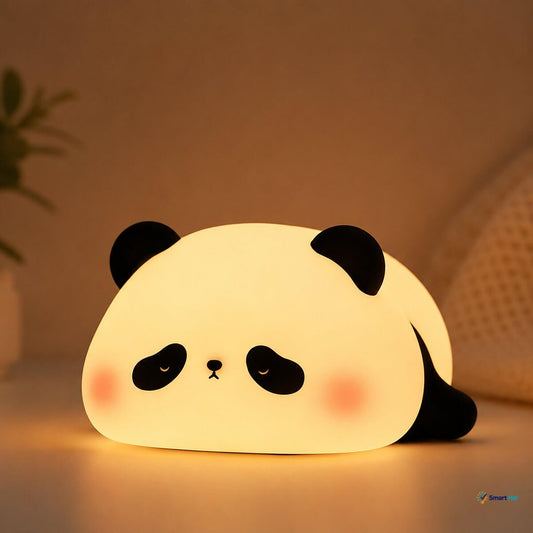 Panda silicone night light with warm glow