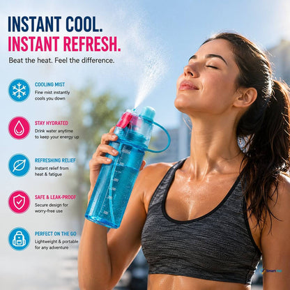 Portable Cooling Mist Spray Bottle | Fine Mist Sprayer for Summer, Travel & Outdoors