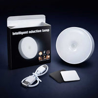 Motion sensor LED night light unboxing with USB cable and magnetic mounting plate