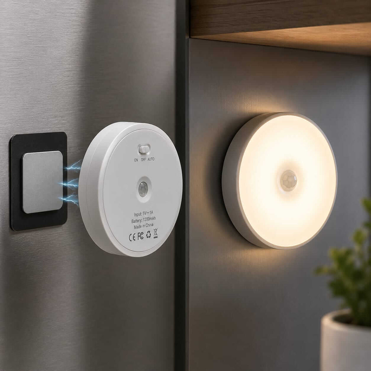 Motion sensor night light product features - magnetic mount, 3 light modes, easy install