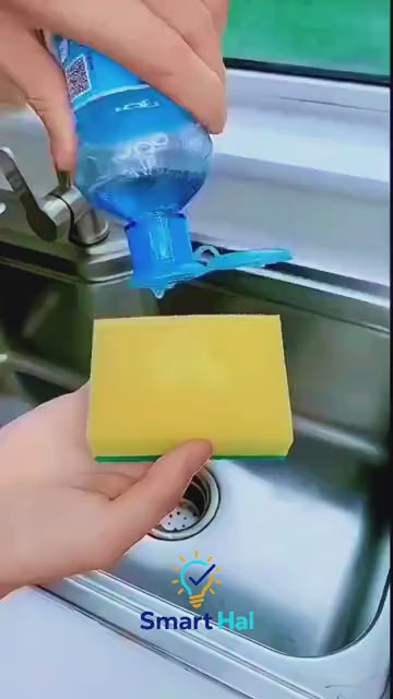 2-in-1 soap dispenser with sponge for dishwashing