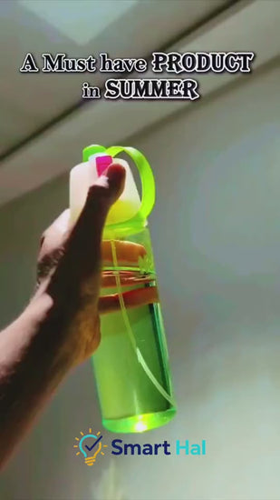 Portable mist spray bottle providing cooling relief
